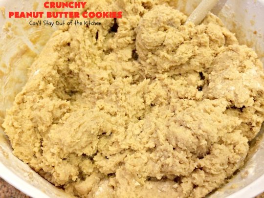 Crunchy Peanut Butter Cookies | Can't Stay Out of the Kitchen | these luscious whopper-sized #PeanutButterCookies are fantastic. Every bite will knock your socks off. Plus they're easy to make & turn out perfectly each time. #tailgating #cookies #PeanutButter #dessert #PeanutButterDessert #CrunchyPeanutButterCookies