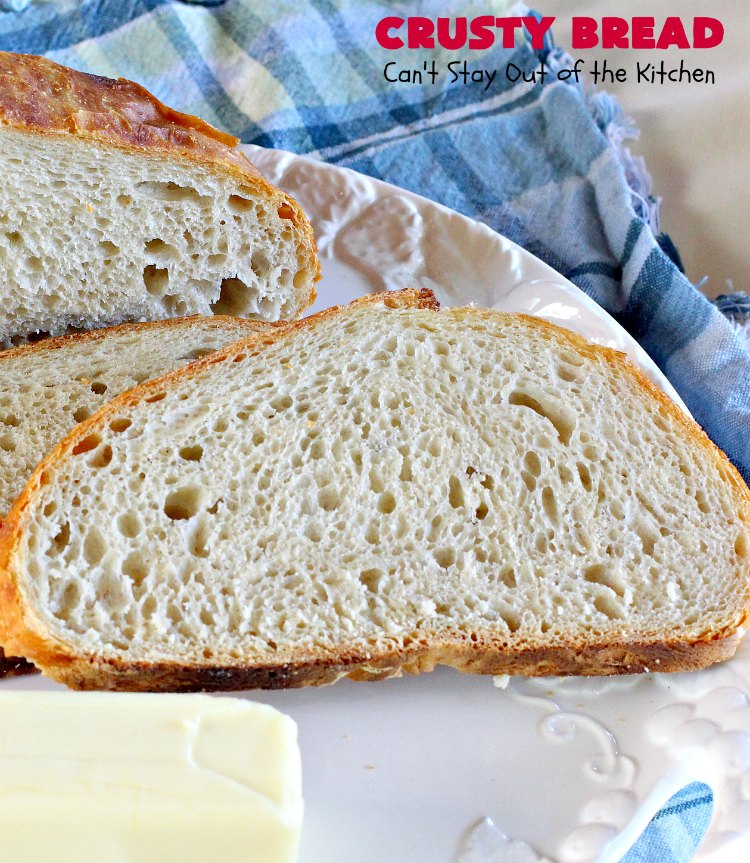 Crusty Bread | Can't Stay Out of the Kitchen | this easy "No-Knead" #bread is fantastic. It uses only 4 ingredients so it's incredibly inexpensive. Terrific Artisan type bread for any dinner meal. #vegan #CrustyBread #NoKneadBread #VeganBread #ArtisanBread