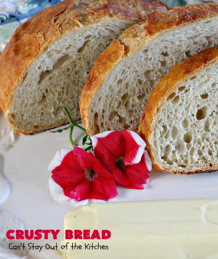 Crusty Bread | Can't Stay Out of the Kitchen | this easy "No-Knead" #bread is fantastic. It uses only 4 ingredients so it's incredibly inexpensive. Terrific Artisan type bread for any dinner meal. #vegan #CrustyBread #NoKneadBread #VeganBread #ArtisanBread