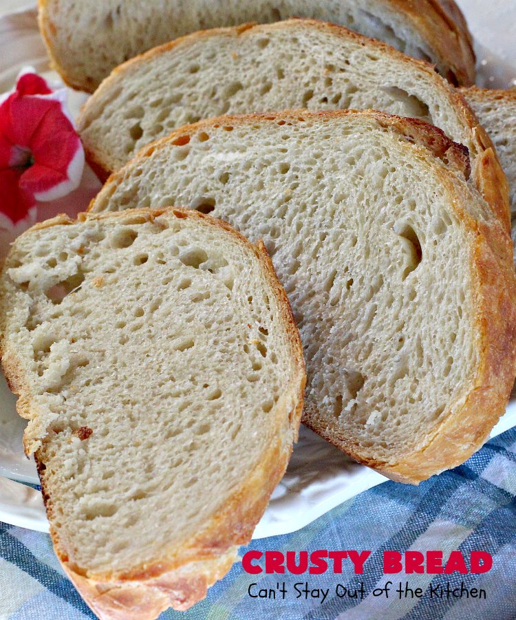 Crusty Bread | Can't Stay Out of the Kitchen | this easy "No-Knead" #bread is fantastic. It uses only 4 ingredients so it's incredibly inexpensive. Terrific Artisan type bread for any dinner meal. #vegan #CrustyBread #NoKneadBread #VeganBread #ArtisanBread