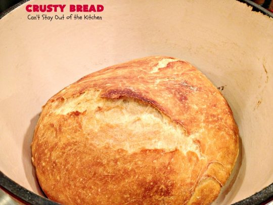 Crusty Bread | Can't Stay Out of the Kitchen | this easy "No-Knead" #bread is fantastic. It uses only 4 ingredients so it's incredibly inexpensive. Terrific Artisan type bread for any dinner meal. #vegan #CrustyBread #NoKneadBread #VeganBread #ArtisanBread
