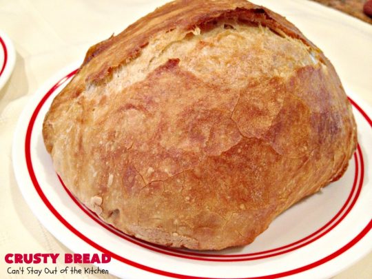 Crusty Bread | Can't Stay Out of the Kitchen | this easy "No-Knead" #bread is fantastic. It uses only 4 ingredients so it's incredibly inexpensive. Terrific Artisan type bread for any dinner meal. #vegan #CrustyBread #NoKneadBread #VeganBread #ArtisanBread