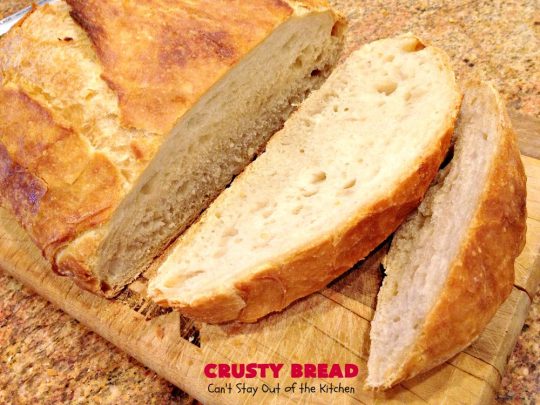 Crusty Bread | Can't Stay Out of the Kitchen | this easy "No-Knead" #bread is fantastic. It uses only 4 ingredients so it's incredibly inexpensive. Terrific Artisan type bread for any dinner meal. #vegan #CrustyBread #NoKneadBread #VeganBread #ArtisanBread