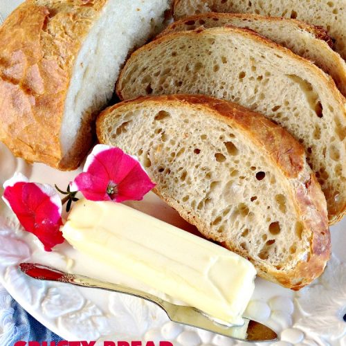 Crusty Bread | Can't Stay Out of the Kitchen | this easy "No-Knead" #bread is fantastic. It uses only 4 ingredients so it's incredibly inexpensive. Terrific Artisan type bread for any dinner meal. #vegan #CrustyBread #NoKneadBread #VeganBread #ArtisanBread