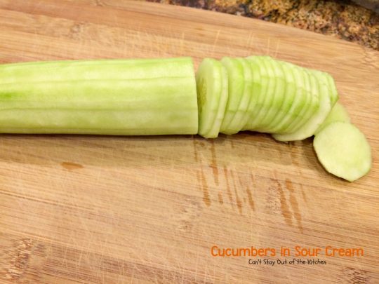Cucumbers in Sour Cream | Can't Stay Out of the Kitchen | quick and easy #salad that's great for any summer fare or holiday barbecues. #glutenfree #cucumbers