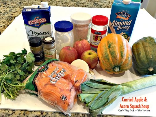 Curried Apple and Acorn Squash Soup | Can't Stay Out of the Kitchen | this mildly hot & spicy #soup is so delicious. #Apples & #acornsquash make it an incredibly tasty comfort food.