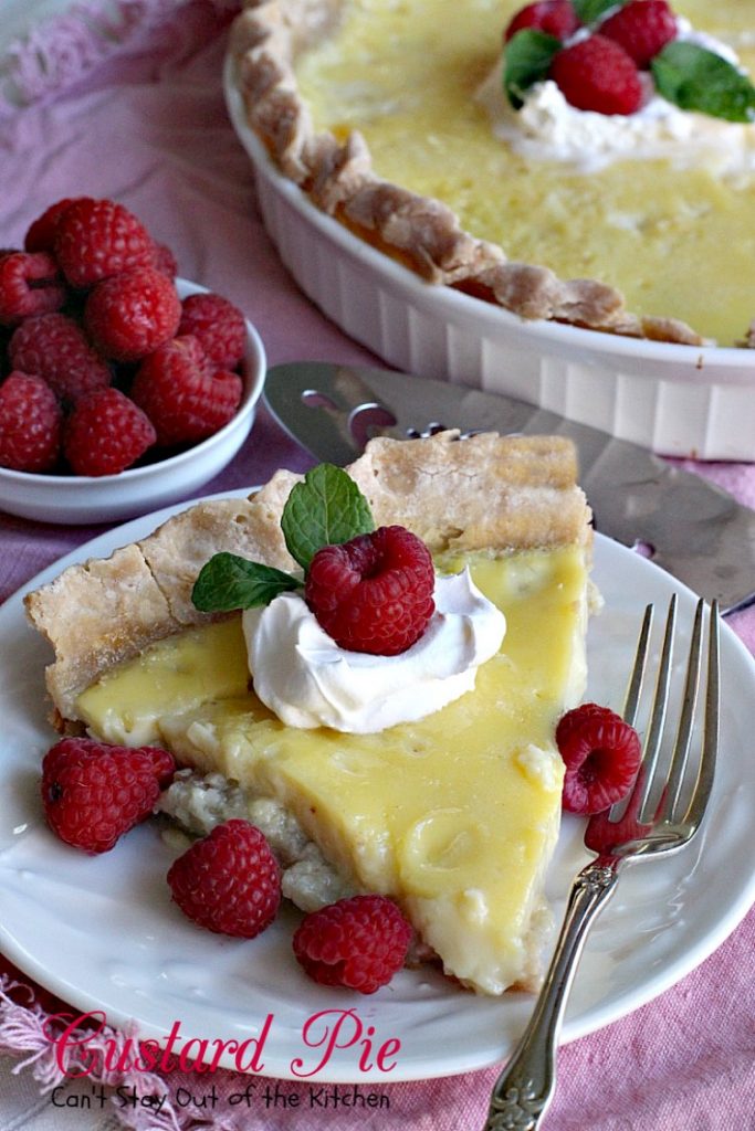 Mom's Custard Pie | Can't Stay Out of the Kitchen | this delicious #pie makes a great #holiday #dessert. This has always been my kid's favorite pie!