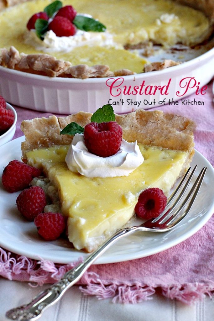 Mom's Custard Pie | Can't Stay Out of the Kitchen | this delicious #pie makes a great #holiday #dessert. This has always been my kid's favorite pie!