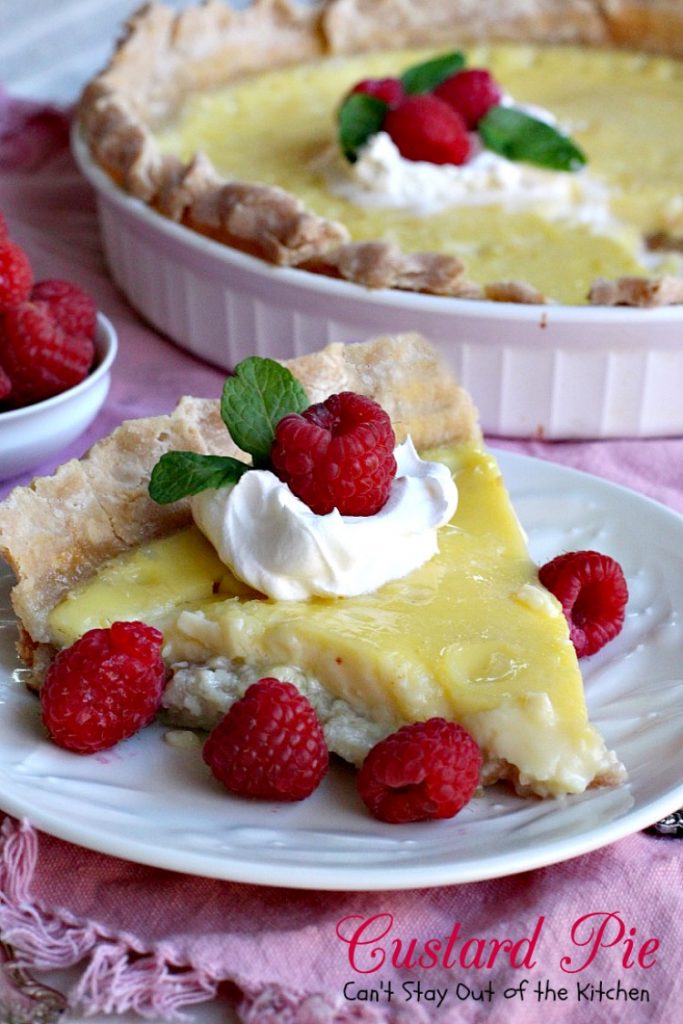 Mom's Custard Pie | Can't Stay Out of the Kitchen | this delicious #pie makes a great #holiday #dessert. This has always been my kid's favorite pie!