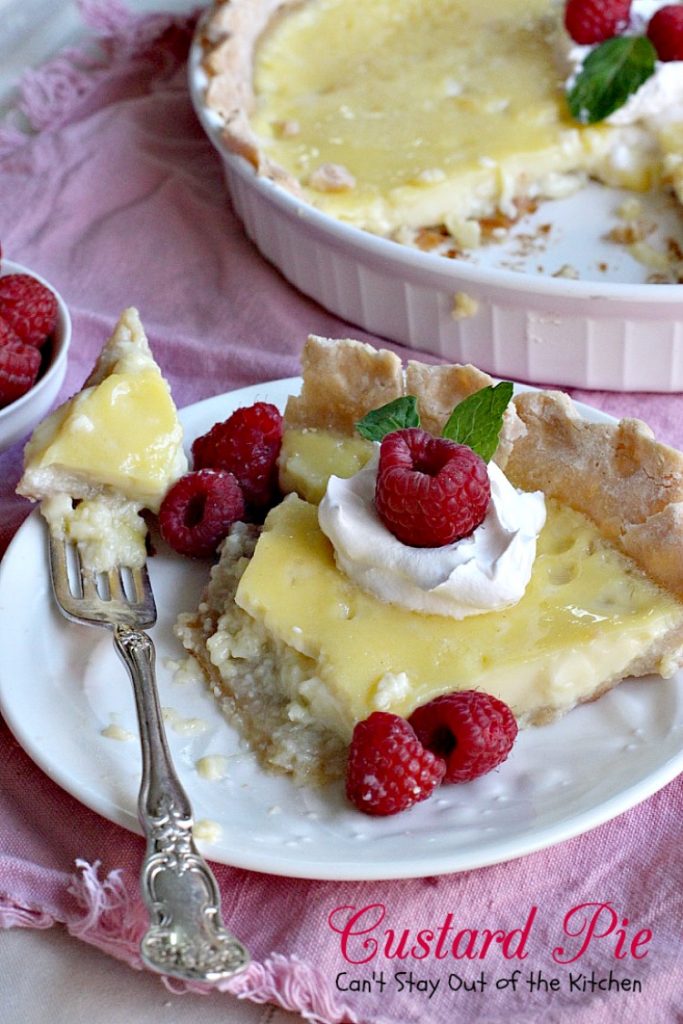 Mom's Custard Pie | Can't Stay Out of the Kitchen | this delicious #pie makes a great #holiday #dessert. This has always been my kid's favorite pie!