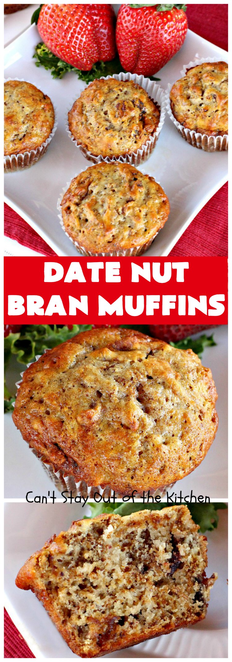 Date Nut Bran Muffins | Can't Stay Out of the Kitchen | this fantastic #BranMuffin batter can stay refrigerated for up to 6 weeks! You can have fresh homemade #muffins without all the fuss and enjoy them weekly. These are great to make for company, #holidays or when you're cooking for a crowd. Every bite is heavenly. #AllBran #BranFlakes #dates #pecans #breakfast #DateNutBranMuffins #HolidayBreakfast #Thanksgiving #fall #Christmas #FallBaking #baking #recipe