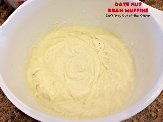 Date Nut Bran Muffins | Can't Stay Out of the Kitchen | this fantastic #BranMuffin batter can stay refrigerated for up to 6 weeks! You can have fresh homemade #muffins without all the fuss and enjoy them weekly. These are great to make for company, #holidays or when you're cooking for a crowd. Every bite is heavenly. #AllBran #BranFlakes #dates #pecans #breakfast #DateNutBranMuffins #HolidayBreakfast #Thanksgiving #fall #Christmas #FallBaking #baking #recipe