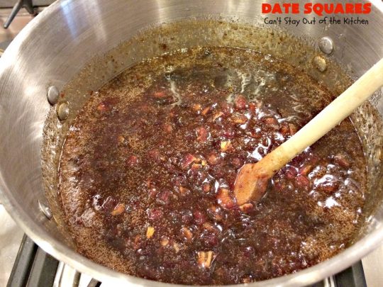 Date Squares | Can't Stay Out of the Kitchen | these classic #Christmas #cookies are wonderful for #holiday #baking. They're also terrific for #ChristmasCookieExchanges. Everyone loves them. #dates #dessert #ChristmasDessert #HolidayDessert