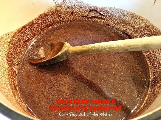 Decadent Double Chocolate Brownies | Can't Stay Out of the Kitchen | these decadent #brownies just dissolve in your mouth. They are so awesome & the perfect #dessert for summer #holiday fun, backyard barbecues or potlucks. #Ghirardelli #chocolate