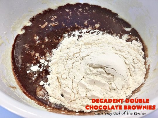 Decadent Double Chocolate Brownies | Can't Stay Out of the Kitchen | these decadent #brownies just dissolve in your mouth. They are so awesome & the perfect #dessert for summer #holiday fun, backyard barbecues or potlucks. #Ghirardelli #chocolate