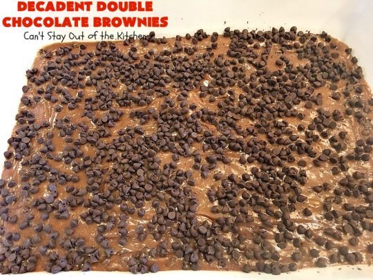 Decadent Double Chocolate Brownies | Can't Stay Out of the Kitchen | these decadent #brownies just dissolve in your mouth. They are so awesome & the perfect #dessert for summer #holiday fun, backyard barbecues or potlucks. #Ghirardelli #chocolate