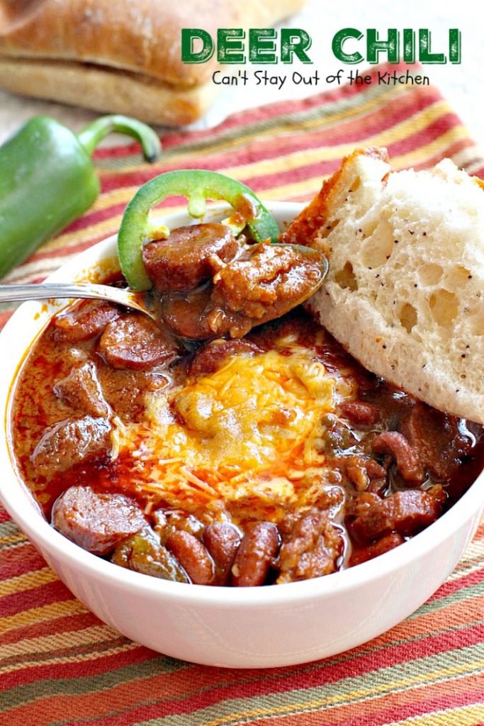 Deer Chili | Can't Stay Out of the Kitchen | fantastic #chili recipe that's quick and easy. #glutenfree #venison #Tex-Mex