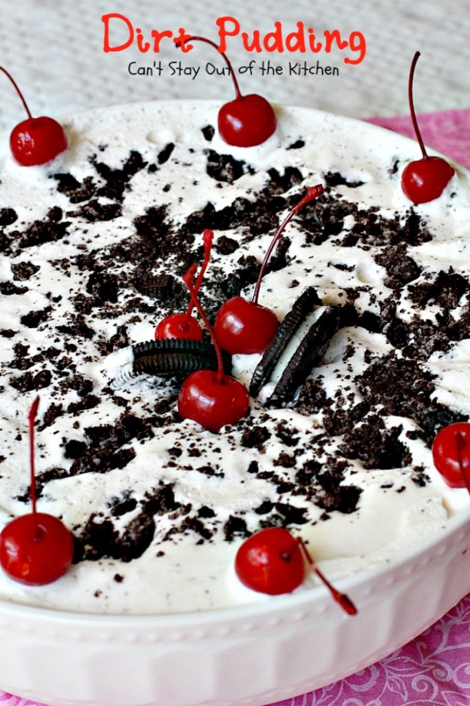 Dirt Pudding | Can't Stay Out of the Kitchen | this spectacular #icecream #dessert is made with only 3 ingredients. It's so easy and great to make for the #holidays. #Oreos 