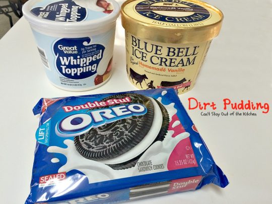 Dirt Pudding | Can't Stay Out of the Kitchen | this spectacular #icecream #dessert is made with only 3 ingredients. It's so easy and great to make for the #holidays. #Oreos 