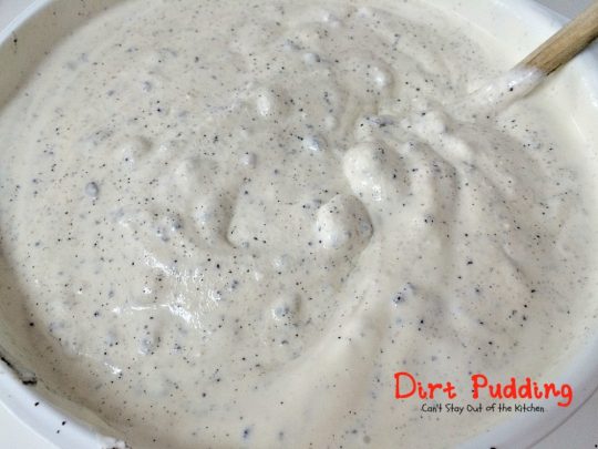 Dirt Pudding | Can't Stay Out of the Kitchen | this spectacular #icecream #dessert is made with only 3 ingredients. It's so easy and great to make for the #holidays. #Oreos 