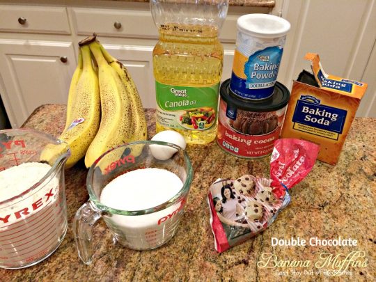 Double Chocolate Banana Muffins | Can't Stay Out of the Kitchen | these fabulous #breakfast #muffins have double the #chocolate flavor and sprinkled with sugar.