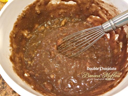 Double Chocolate Banana Muffins | Can't Stay Out of the Kitchen | these fabulous #breakfast #muffins have double the #chocolate flavor and sprinkled with sugar.