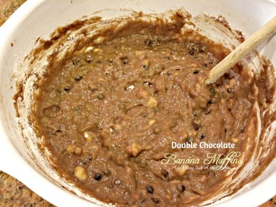 Double Chocolate Banana Muffins | Can't Stay Out of the Kitchen | these fabulous #breakfast #muffins have double the #chocolate flavor and sprinkled with sugar.