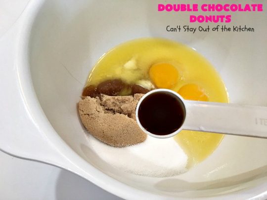 Double Chocolate Donuts | Can't Stay Out of the Kitchen | these #chocolate #donuts are irresistible & perfect for a #holiday #breakfast like #Thanksgiving, #Christmas or #NewYearsDay. The chocolate icing & #sprinkles make them heavenly. #chocolatedonuts #holidaybreakfast #ChristmasBreakfast #ThanksgivingBreakfast 