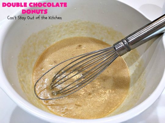 Double Chocolate Donuts | Can't Stay Out of the Kitchen | these #chocolate #donuts are irresistible & perfect for a #holiday #breakfast like #Thanksgiving, #Christmas or #NewYearsDay. The chocolate icing & #sprinkles make them heavenly. #chocolatedonuts #holidaybreakfast #ChristmasBreakfast #ThanksgivingBreakfast 