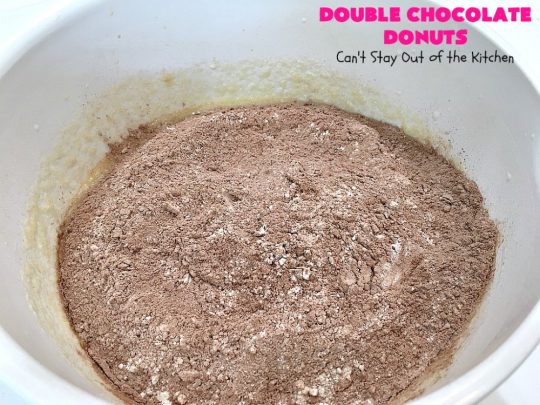 Double Chocolate Donuts | Can't Stay Out of the Kitchen | these #chocolate #donuts are irresistible & perfect for a #holiday #breakfast like #Thanksgiving, #Christmas or #NewYearsDay. The chocolate icing & #sprinkles make them heavenly. #chocolatedonuts #holidaybreakfast #ChristmasBreakfast #ThanksgivingBreakfast 