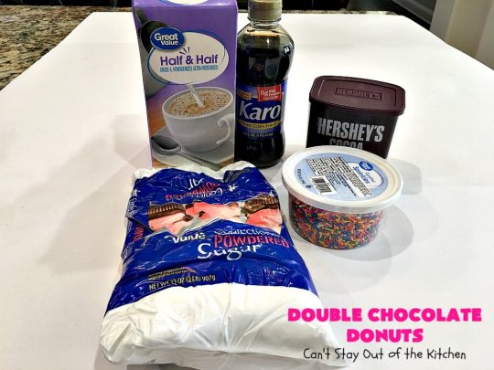 Double Chocolate Donuts | Can't Stay Out of the Kitchen | these #chocolate #donuts are irresistible & perfect for a #holiday #breakfast like #Thanksgiving, #Christmas or #NewYearsDay. The chocolate icing & #sprinkles make them heavenly. #chocolatedonuts #holidaybreakfast #ChristmasBreakfast #ThanksgivingBreakfast 