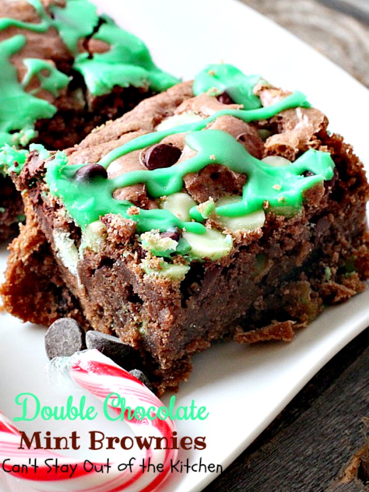 Double Chocolate Mint Brownies | Can't Stay Out of the Kitchen | these fabulous #brownies have double the #chocolate and mint flavor & are great to make for #Christmas or #St.Patrick'sDay. #dessert