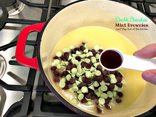 Double Chocolate Mint Brownies | Can't Stay Out of the Kitchen | these fabulous #brownies have double the #chocolate and mint flavor & are great to make for #Christmas or #St.Patrick'sDay. #dessert