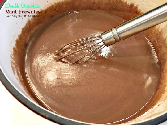 Double Chocolate Mint Brownies | Can't Stay Out of the Kitchen | these fabulous #brownies have double the #chocolate and mint flavor & are great to make for #Christmas or #St.Patrick'sDay. #dessert