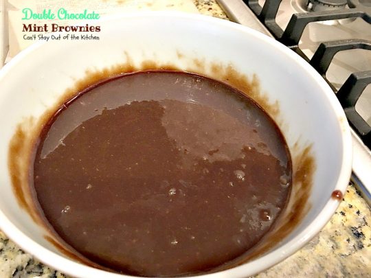 Double Chocolate Mint Brownies | Can't Stay Out of the Kitchen | these fabulous #brownies have double the #chocolate and mint flavor & are great to make for #Christmas or #St.Patrick'sDay. #dessert