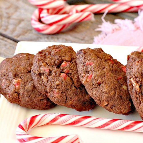 Double Chocolate Peppermint Crunch Cookies | Can't Stay Out of the Kitchen | these #chocolate #cookies are amazing. #Andes #peppermint baking chips add delightful flavor. Great for #holiday baking. #dessert