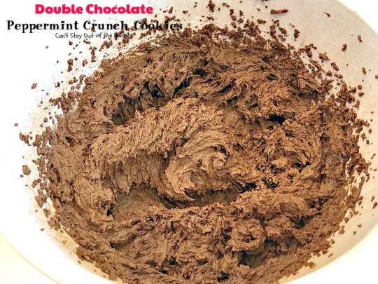 Double Chocolate Peppermint Crunch Cookies | Can't Stay Out of the Kitchen | these #chocolate #cookies are amazing. #Andes #peppermint baking chips add delightful flavor. Great for #holiday baking. #dessert