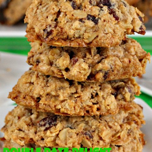 Double Date Delight Oatmeal Cookies | Can't Stay Out of the Kitchen | these fantastic #OatmealCookies are delightful indeed! They're chocked full of #dates & #oatmeal making them doubly delicious. Perfect for #fall or #HolidayBaking, #tailgating parties or potlucks. #dessert #DateOatmealCookies #DoubleDateDelightOatmealCookies #cookies #ChristmasCookieExchange