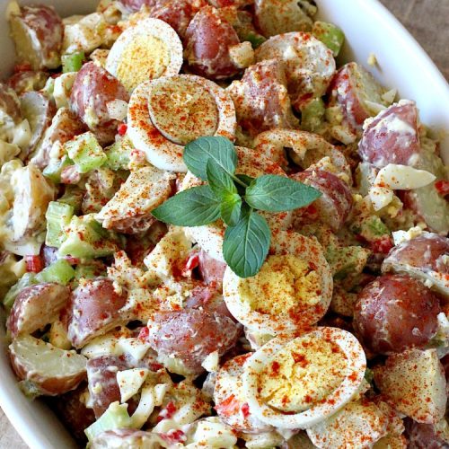 Down Home Potato Salad | Can't Stay Out of the Kitchen | Wow your family with this Best #PotatoSalad #Recipe ever! This is so mouthwatering & delicious. It's not like so many drab #Potato #Salad recipes with very little flavor & less ingredients. Terrific for #tailgating parties, potlucks, backyard BBQs & Family Reunions. #GlutenFree #eggs #holiday #DownHomePotatoSalad #MemorialDay #LaborDay #FourthOfJuly