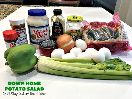 Down Home Potato Salad | Can't Stay Out of the Kitchen | Wow your family with this Best #PotatoSalad #Recipe ever! This is so mouthwatering & delicious. It's not like so many drab #Potato #Salad recipes with very little flavor & less ingredients. Terrific for #tailgating parties, potlucks, backyard BBQs & Family Reunions. #GlutenFree #eggs #holiday #DownHomePotatoSalad #MemorialDay #LaborDay #FourthOfJuly