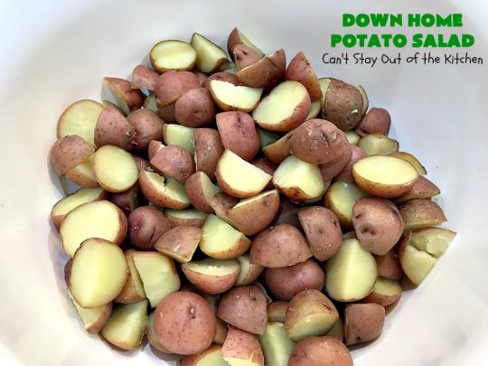 Down Home Potato Salad | Can't Stay Out of the Kitchen | Wow your family with this Best #PotatoSalad #Recipe ever! This is so mouthwatering & delicious. It's not like so many drab #Potato #Salad recipes with very little flavor & less ingredients. Terrific for #tailgating parties, potlucks, backyard BBQs & Family Reunions. #GlutenFree #eggs #holiday #DownHomePotatoSalad #MemorialDay #LaborDay #FourthOfJuly