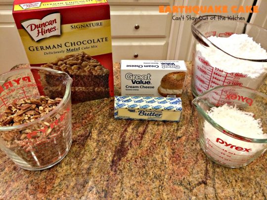 Earthquake Cake | Can't Stay Out of the Kitchen | this spectacular #cake has both #chocolate & #cheesecake layers that "explode" like a volcano while baking. Most amazing #dessert ever! Perfect for #ValentinesDay & other special occasions.