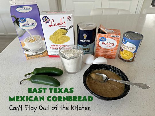 East Texas Mexican Cornbread | Can't Stay Out of the Kitchen | this fantastic layered #cornbread has a #GroundBeef layer in the middle that includes #CheddarCheese. The #cornbread layers include #CreamedCorn & #JalapeñoPeppers. Great for any #TexMex meal especially when served hot right out of the oven! #CincoDeMayo #Mexican #EastTexas #MexicanCornbread #EastTexasMexicanCornbread