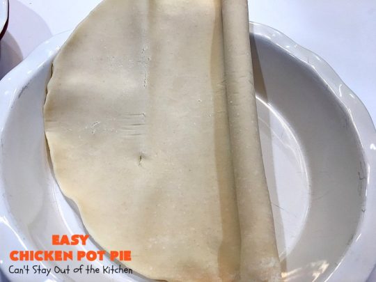 Easy Chicken Pot Pie | Can't Stay Out of the Kitchen | this delightful #GooseberryPatch #recipe uses only 7 ingredients! It takes 10 minutes to prepare & 45 minutes to bake. Perfect for company or #holiday dinners. Easiest #ChickenPotPie you'll ever make. #PotPie #EasyChickenPotPie #Chicken