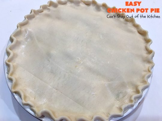 Easy Chicken Pot Pie | Can't Stay Out of the Kitchen | this delightful #GooseberryPatch #recipe uses only 7 ingredients! It takes 10 minutes to prepare & 45 minutes to bake. Perfect for company or #holiday dinners. Easiest #ChickenPotPie you'll ever make. #PotPie #EasyChickenPotPie #Chicken