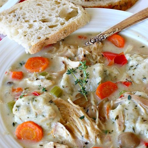 Easy Chicken and Dumplings | Can't Stay Out of the Kitchen | this #chicken #soup is absolutely fantastic. We drooled over every bite. So warm, comforting and perfect for winter. I made #glutenfree #dumplings but you can make regular flour dumplings if you prefer.