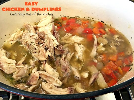 Easy Chicken and Dumplings | Can't Stay Out of the Kitchen | this #chicken #soup is absolutely fantastic. We drooled over every bite. So warm, comforting and perfect for winter. I made #glutenfree #dumplings but you can make regular flour dumplings if you prefer.