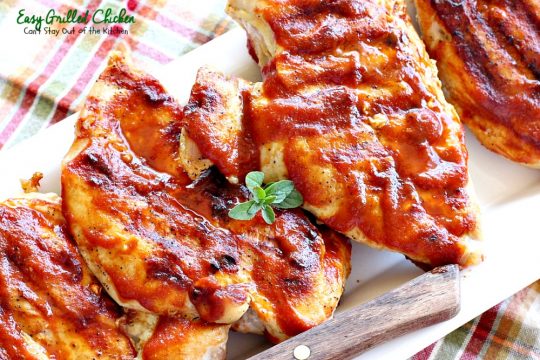 Easy Grilled Chicken | Can't Stay Out of the Kitchen | Easy & delicious 3-ingredient #chicken entree with a homemade #BBQ sauce. #glutenfree