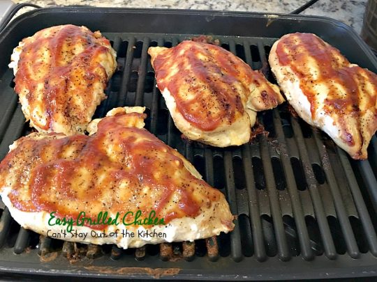 Easy Grilled Chicken | Can't Stay Out of the Kitchen | Easy & delicious 3-ingredient #chicken entree with a homemade #BBQ sauce. #glutenfree