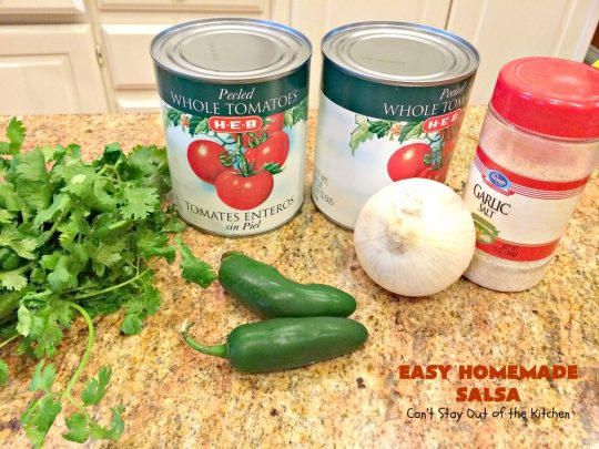Easy Homemade Salsa | Can't Stay Out of the Kitchen | This incredibly delicious and easy 5-ingredient #salsa is terrific for any party. It's always a hit with everyone! #appetizer #TexMex #vegan #glutenfree